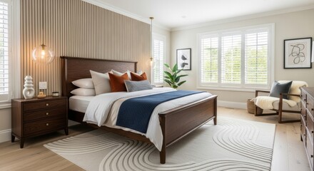 Elegant Master Bedroom Suite with Cozy Seating Area