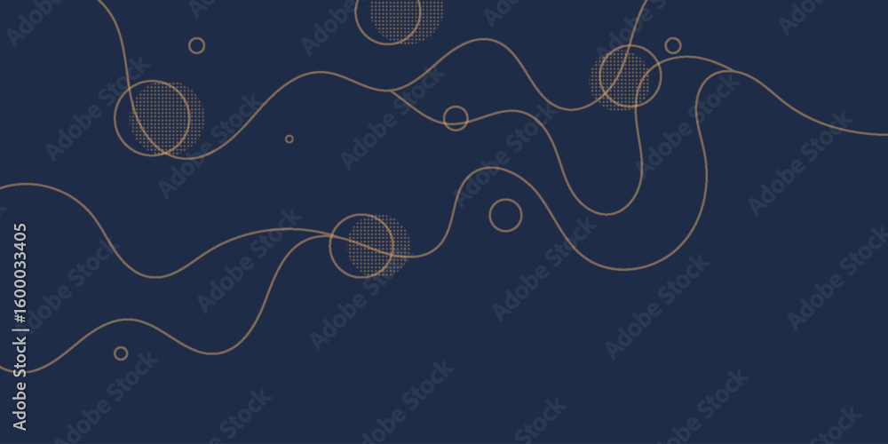 Aufkleber abstract background with dynamic circular dots and wavy lines. vector illustration. modern design fo