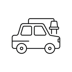 electric car line icon with white background vector stock illustration