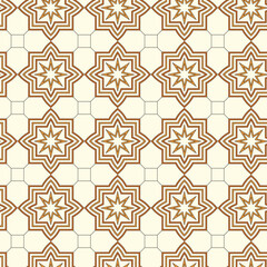 Islamic Star Geometric Seamless Pattern Traditional Arabesque Tile Vector
