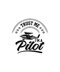 Pilot Tee Design , Airplane Design, EPS, VECTOR
