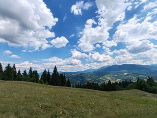 mountain landscape with blue sky