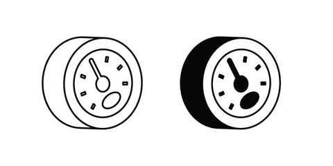 speedometer glyph icon with white background vector stock illustration