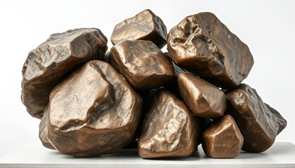 Bronze Casting of Stones A sculpture where stones are recreated