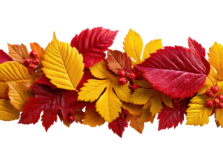 Autumnal Symphony: A vibrant border of colorful leaves, showcasing the rich palette of autumn hues, with golden, crimson, and russet tones intertwining. A visual poem of nature's transient beauty.