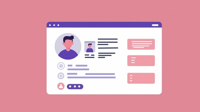 A male employee profile details 2D animation, best employee, job opportunity vacancy, HR hiring, and candidate selection concepts.