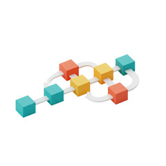 Obraz premium A 3D rendered illustration showing a colorful, interconnected block diagram. isolated on a transparent background, png, cutout