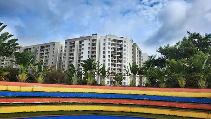 skyscrapers in the city, Pune IT software city residential buildings	