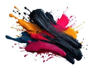 Colorful Ink Splatter: A vivid burst of vibrant colors, a mesmerizing dance of hues created by the dynamic collision of ink droplets, perfect for design projects 