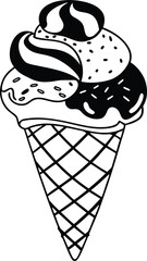 Ice cream logo clipart set. Colorful cone ice cream icon clip art in pictogram style vector illustration color pastel sweet dessert collection.	