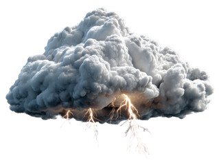 Cloud Lightning: A striking depiction of a towering cumulus cloud, vividly rendered with dynamic lightning bolts, evokes the raw power and majestic beauty of nature's most dramatic displays.