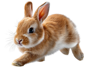 Running Bunny: A lively bunny, with soft fur and perked ears, in a blur of motion. Capturing a feeling of gentleness and energy.