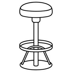 Illustration of a bar stool furniture isolated on transparent background