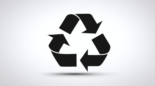 A graphic symbol composed of three arrows that form a triangle, representing the concept of environmental recycling and sustainability. It is a universally understood icon.