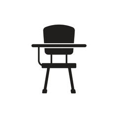 Black School Chair Desk Icon
