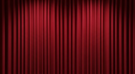 Dramatic Red Stage Curtain with Subtle Light and Shadow Effects