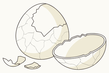 Cracked Egg Shell Illustration – Isolated Clipart Image
