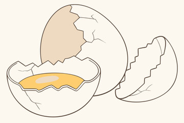 Cracked Egg Shell Illustration – Isolated Clipart Image

