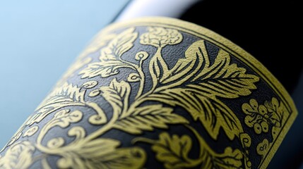 Label Texture and Font Highlight on Wine Bottle