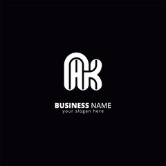 Obraz premium Abstract Letter AK KA Logo, Bold Style Monogram Design.