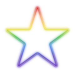 Neon star icon - rainbow