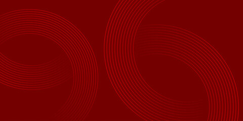 Dark red wave background with modern circular lines.