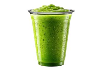 Home kitchen green smoothie recipe healthy and refreshing. Isolated on transparent background, png.