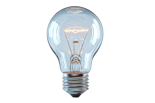 Illuminating ideas light bulb showcase studio photography bright. Isolated on transparent background, png.