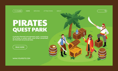 Search for Gold on Pirate Islands Isometric Landing Page