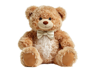 Obraz premium Cuddly bear toy children's room plush toy cozy atmosphere close-up. Isolated on transparent background, png.