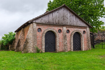 Historical building on the territory medieval Dubno Castle, Ukraine