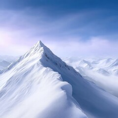 Wind Sculpted Snow Peak on a High Alpine Ridge