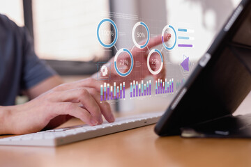 DevOps software development and IT operations programer development concept with dev and ops icon...