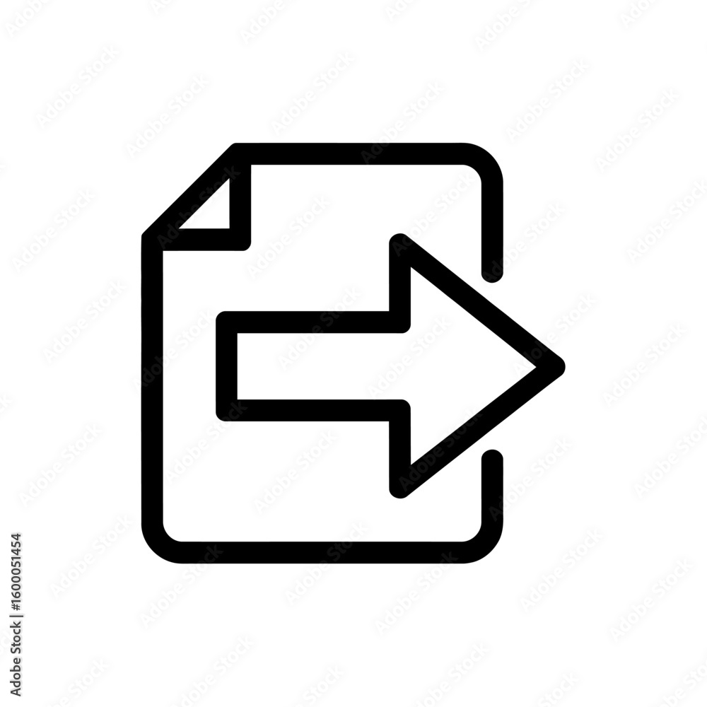 Poster document with outgoing arrow icon representing export or share action