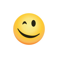 Large Winking Yellow Emoji Smile Design