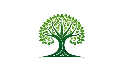 Stylized green tree logo