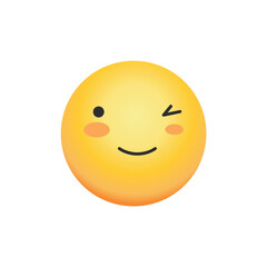 Large Winking Yellow Emoji Smile Happy