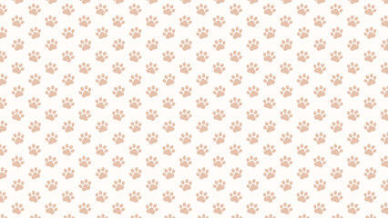Seamless light brown paw print pattern on cream background. Cute dog and cat footprints, ideal for pet-themed fabric, wrapping paper, kids’ room decor, nursery prints, and digital scrapbooking