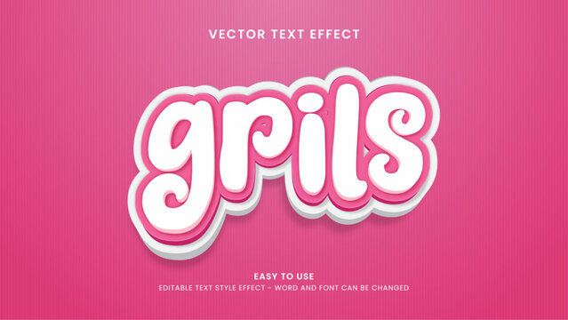 grils editable text effect