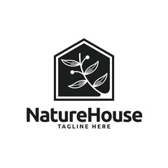 Nature house home simple logo design