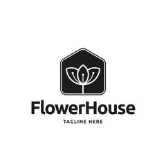 Flower house minimalist logo design