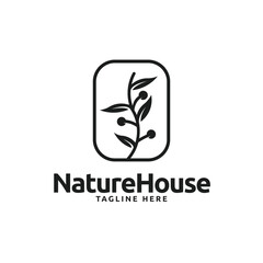 Nature olive leaf logo