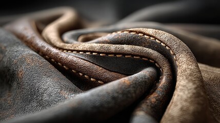 Worn Taupe Suede Leather Texture Closeup