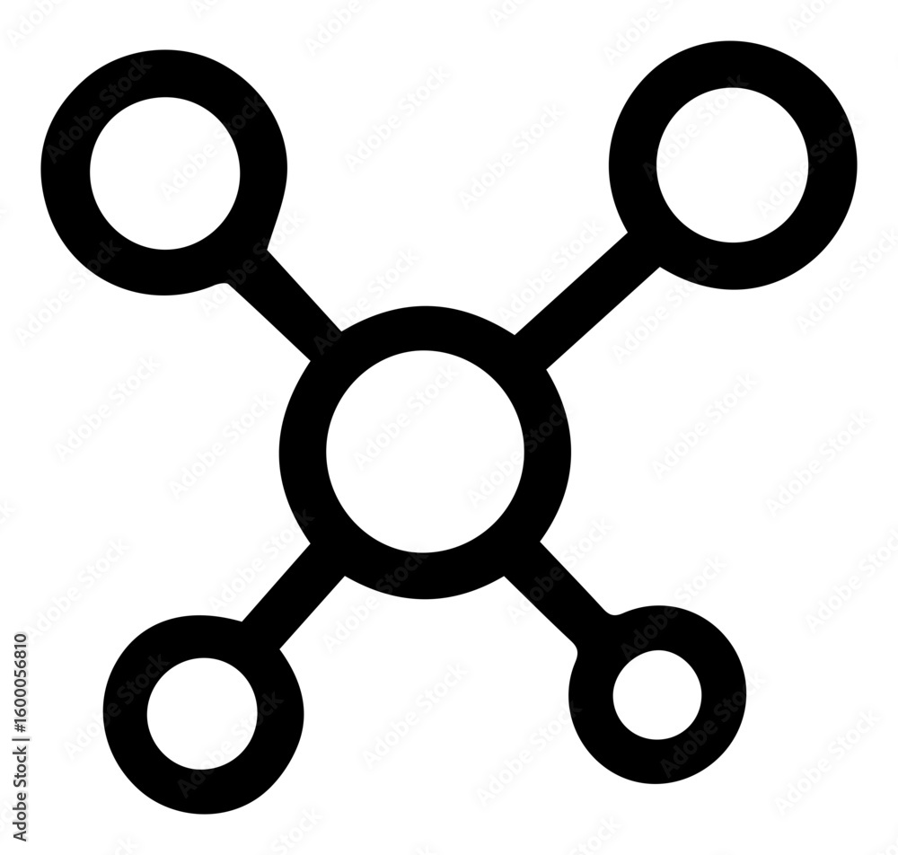 Poster interconnected circles symbolizing network collaboration and connection