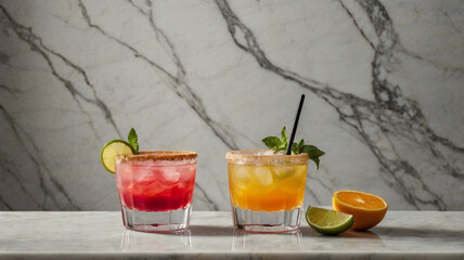 cocktail with lime and ice