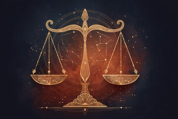 Zodiac Sign Golden Libra The