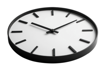 PNG Clock black round contemporary.