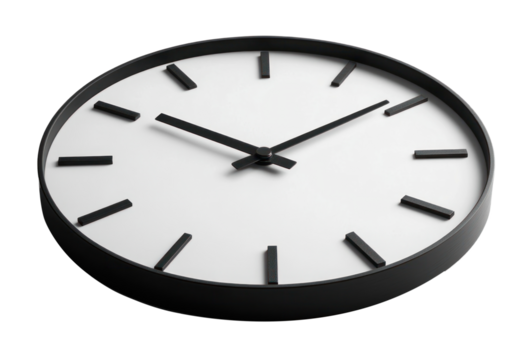 PNG Clock black round contemporary.