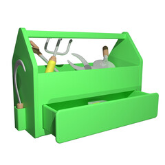 Gardening Toolbox 3D Illustration