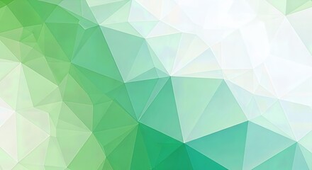 Obraz premium Green Teal White Gradient Polygon Geometric Background